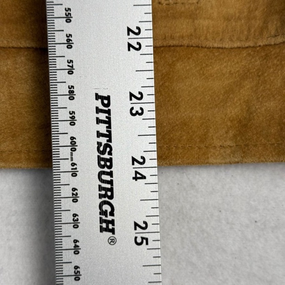 The Territory Ahead‎ Womens Suede Leather Jacket Tan Brown Button Front Blazer S - Picture 7 of 7